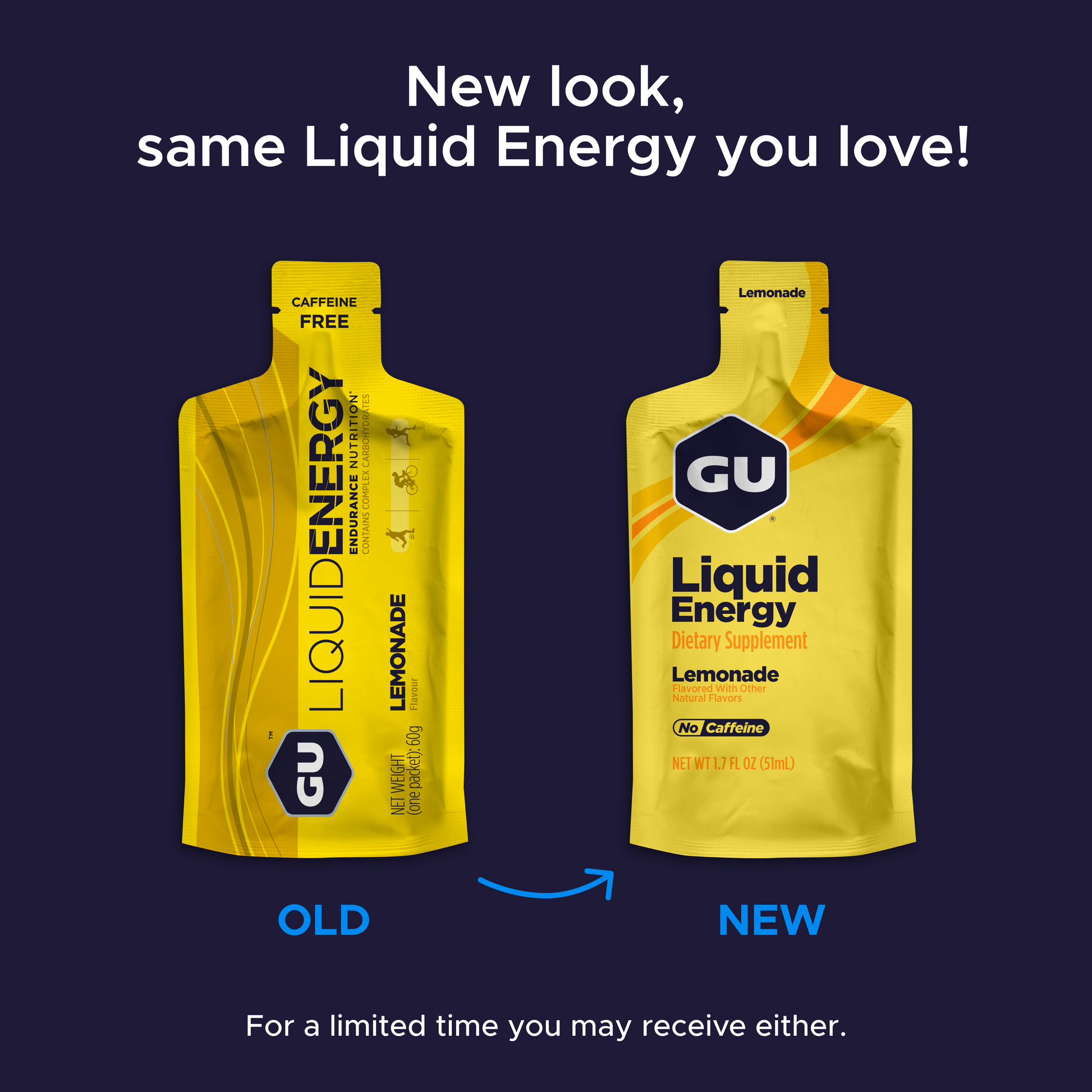 New look, same liquid energy gel