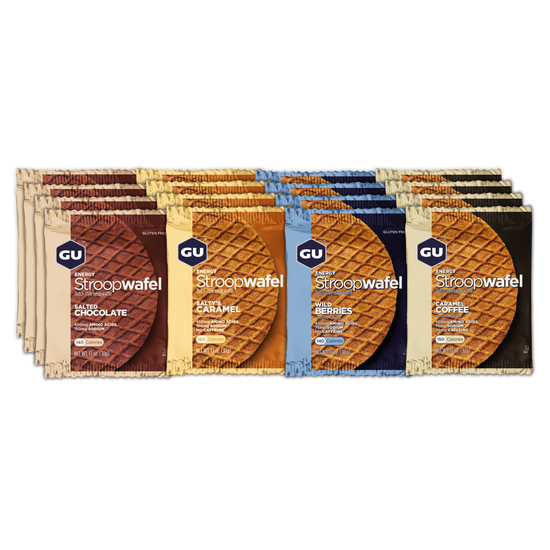 Mixed Box of Energy Stroopwafels. Salted Chocolate (GF), Salty