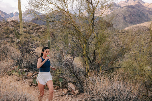 Running in the desert consuming Roctane Energy Gel