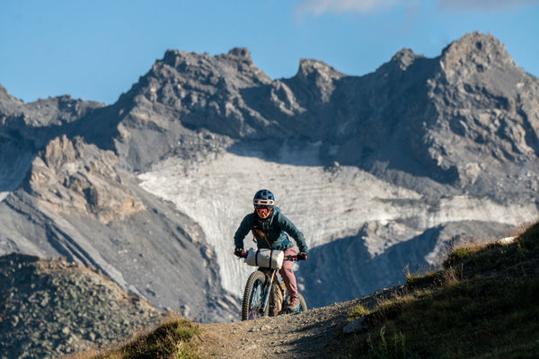 Kait exploring the Alps on her mountain bike.