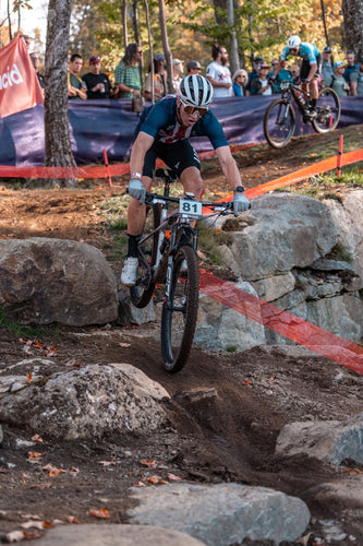 Lucas ripping his mountain bike during a race for Team USA. 