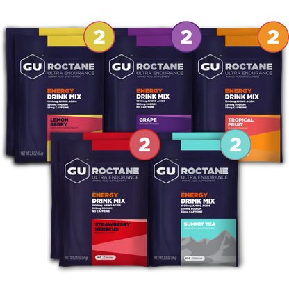 Roctane Energy Drink single serving Mixed Pack - 2 of each flavor: Summit Tea, Strawberry Hibiscus, Tropical Fruit, Grape, Lemon BErry